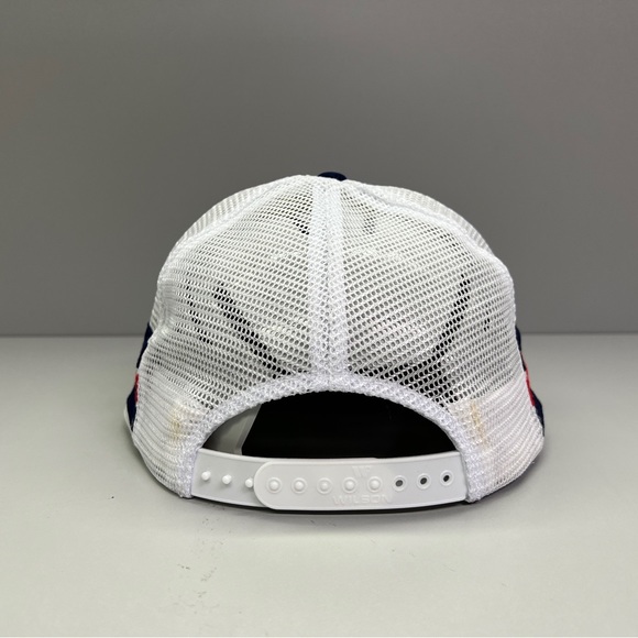 Vintage 3 Stripe I Rode For Canada White Blue Red Snap Back Trucker Mesh Foam - Picture 3 of 9